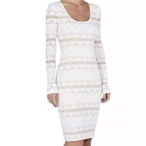 BCBGMaxAzria White Lace Tanya Bodycon Mini Dress
